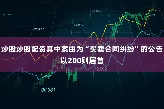 炒股炒股配资其中案由为“买卖合同纠纷”的公告以200则居首